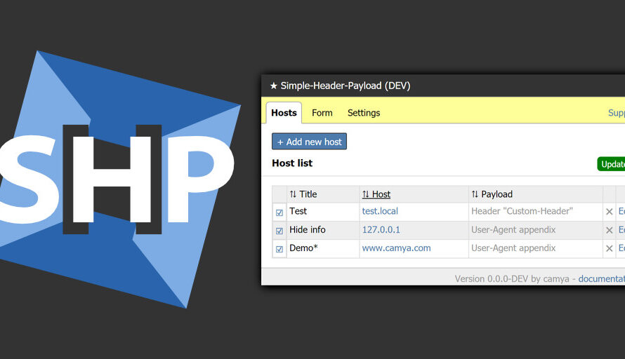 Simple-Header-Payload Browser Extension: HTTP Header & User-Agent by Host