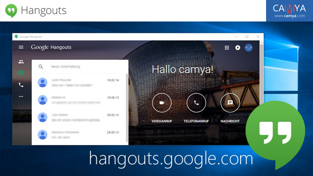 Launch Google Hangouts as a Windows 10 desktop app