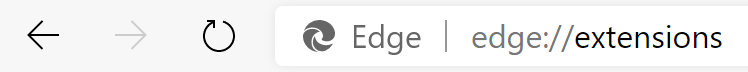 Type edge:extensions into the URL bar in Edge.